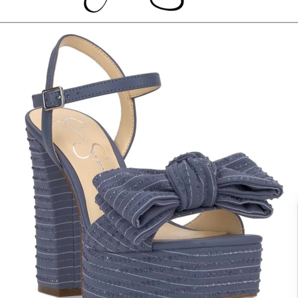 New In Box! Jessica Simpson Navy Platform Heels Sz 8. Paid $70!